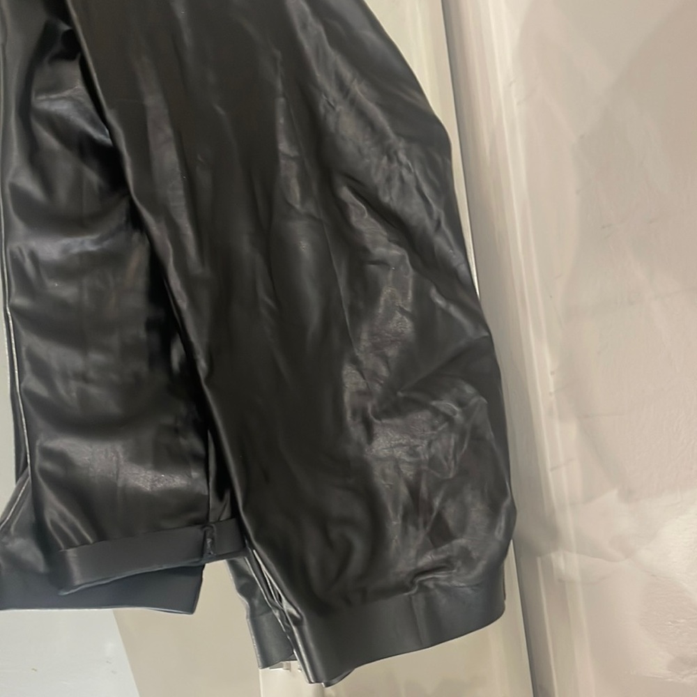 Black Faux Leather Shiny Leggings/Pants